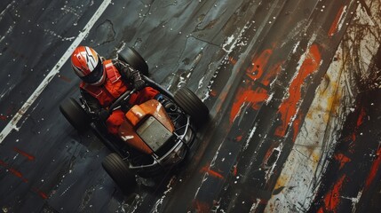 Naklejka premium Kart Racing in Action