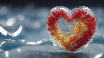 Fototapeta premium Heart shape for Love concept, Valentine's Day concepts. love symbol, concept for Valentine's Day, wedding etc. Heart elements for love concept design. AI generated image