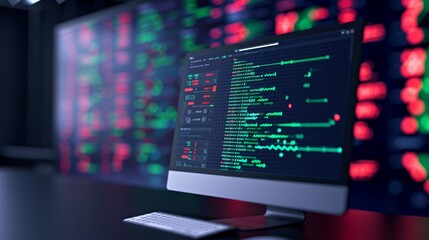Computer screen displaying firewall setup with encrypted data