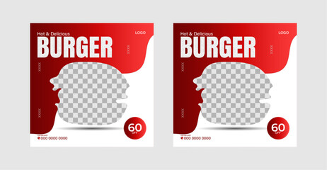 Social media post design for food items.