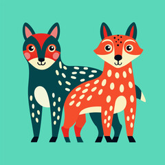 Vector graphics: two animals in a minimalist style, creating comfort and harmony in your modern interior
