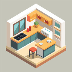 vector 3d Kitchen room