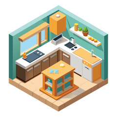 vector 3d Kitchen room