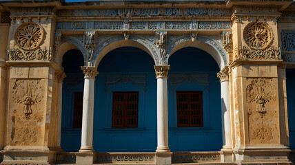 Obraz premium detail of the facade of the church of sestieri city, ai generated