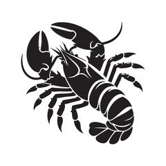 Lobster silhouette vector illustration