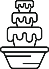 Chocolate fountain icon in outline style for web design isolated on white background