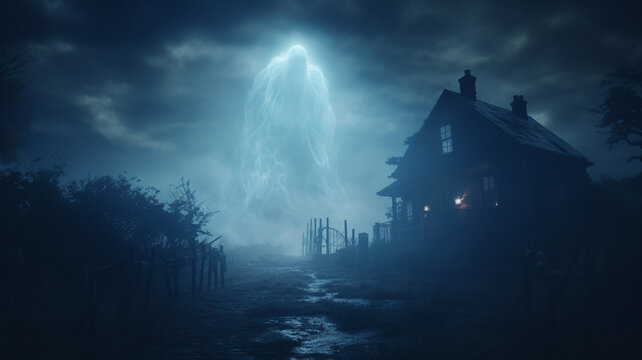 ABANDONED HOUSE HAUNTED SKY GHOST