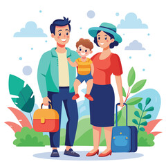 a family with a child vector illustration