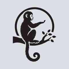 monkey silhouette vector