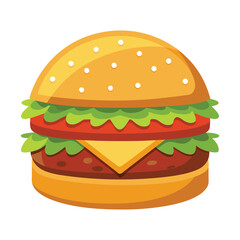 Burger vector isolated illustration on white background