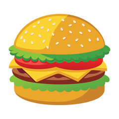 Burger vector isolated illustration on white background