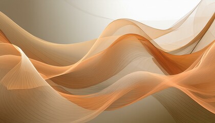 Fototapeta premium Abstract background of a semitransparent silk fabric of ocher color. Generative AI 