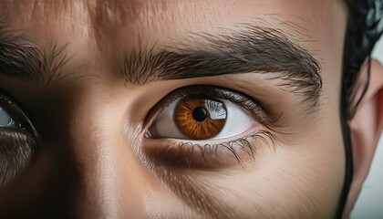 Obraz premium AI generative of Close up of brown man eye 