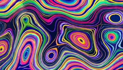 Obraz premium Generative AI illustration of full frame shot of abstract background with colorful wavy lines 