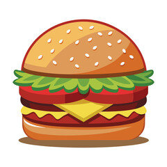 Burger vector isolated illustration on white background