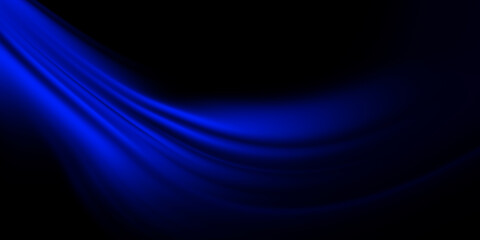 Abstract dark neon blue liquid waves