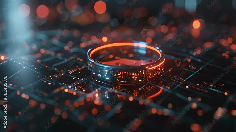 Poster a sophisticated smart ring with 6g capabilities allowing for secure and seamless payment transaction