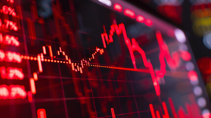 Aktienkurs digitale W&auml;hrung Devisen aufsteigend und absteigend Bildschirm mit digitalen Statistik