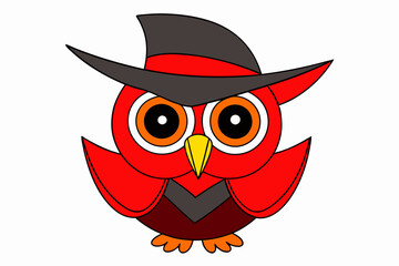Cute Owl in Witch Hat - Happy Halloween Symbol Printable Graphic Design