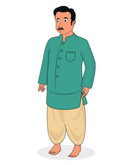 Indian village men cartoon character design for 2d animation