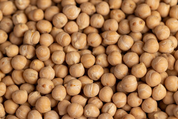 uncooked healthy grains of chickpeas porridge