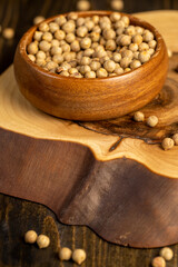 round fried chickpeas porridge during cooking