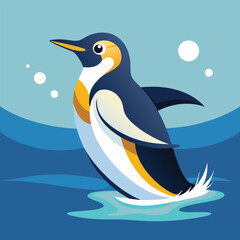 Emperor Penguin swims vector