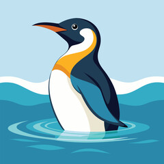 Fototapeta premium Emperor Penguin swims vector