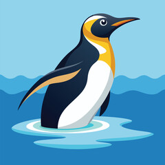 Emperor Penguin swims vector