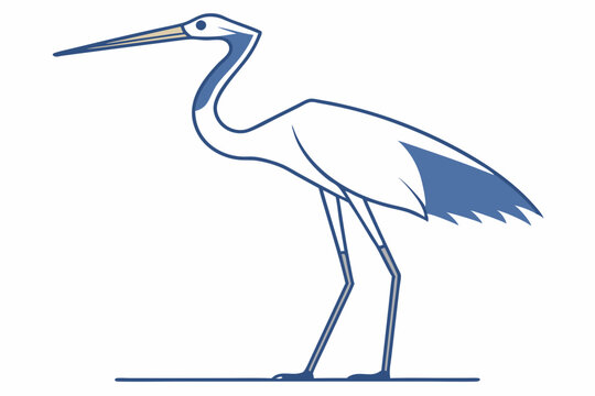 recommend clip art: clean line art silhouette Crane vector white background