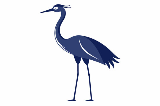 recommend clip art: clean line art silhouette Crane vector white background
