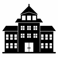 Dormitory in black color vector white background