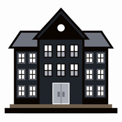 Dormitory in black color vector white background