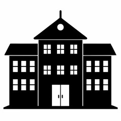 Dormitory in black color vector white background