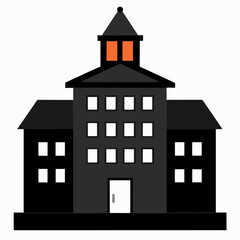 Dormitory in black color vector white background