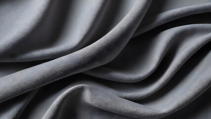 Gray cotton fabric, revealing an intricate and mesmerizing abstract texture. Generative AI