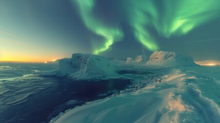 Naklejka premium Dancing Ribbons of Polar Night Aurora