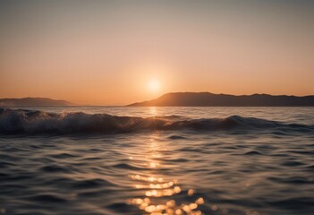 on riviera french forest ai tree poster sunset generative water landscape sea nature