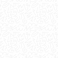 Fun line doodle seamless pattern. Creative abstract squiggle style drawing background for children or trendy design with basic shapes. Simple childish scribble wallpaper print.	
