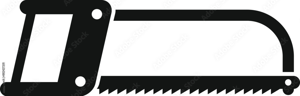 Poster black hacksaw icon in simple style isolated on white background