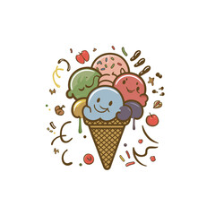 Tasty Ice cream vector illustration