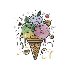 Tasty Ice cream vector illustration