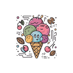 Tasty Ice cream vector illustration