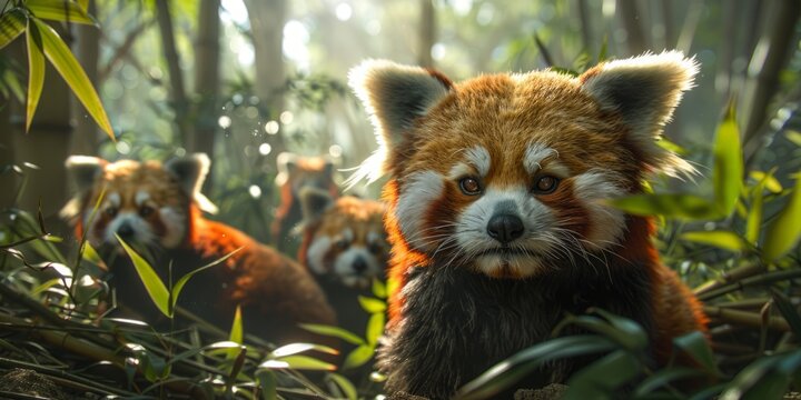 International Red Panda Day red pandas in a bamboo forest, September 16th