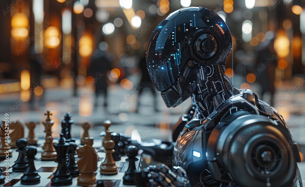Poster robot working alongside humans in an office setting