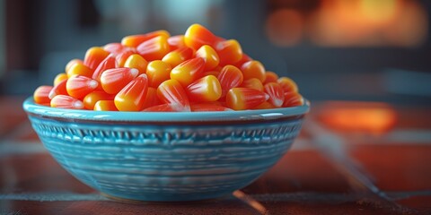National Candy Corn Day candy corn in a bowl, October 30th