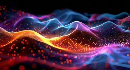 Abstract Colorful Digital Wave Pattern