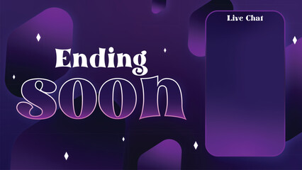 Stream is ending soon with a chat box, purple glowing stream overlay for gamers