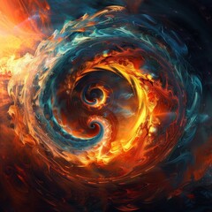 Abstract 3d background. A colorful magical spiral full of energy