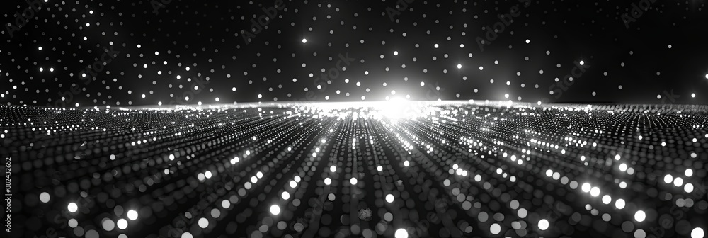 Aufkleber An Abstract Pattern of Binary Code Displayed on a Sleek Black Background